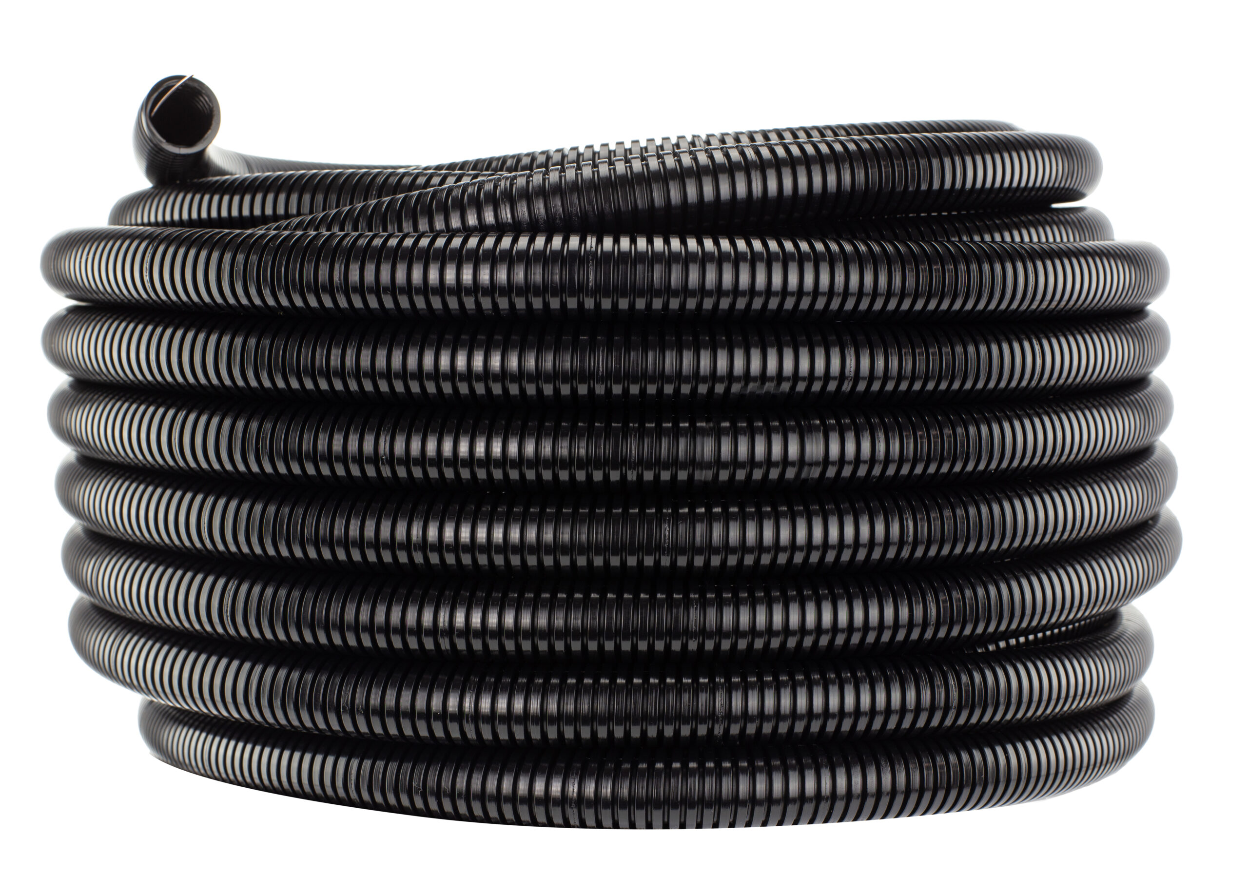 Black,Industrial,Corrugated,Pipe,-,Spool,Isolated